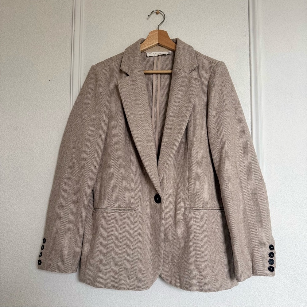 ASTR Wool Blend Herringbone Blazer